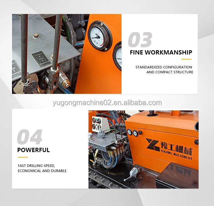 180 Meter Full Hydraulic Crawler Water Well Drilling Rig Diesel for Home Farm New Gearbox Pump Rock Drill Ore Home Use