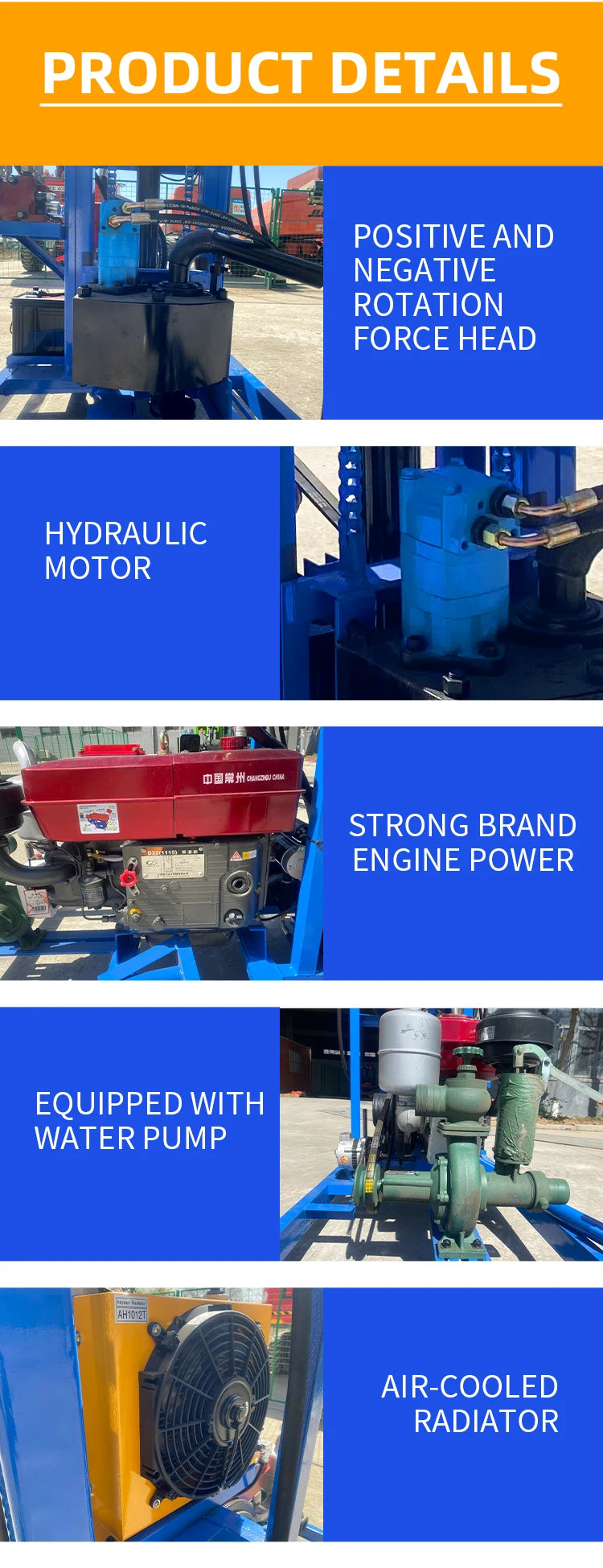 Heavy Borehole Equipment Portable Drilling Rig Di esel Engine Used Borehole Water Drilling Machine