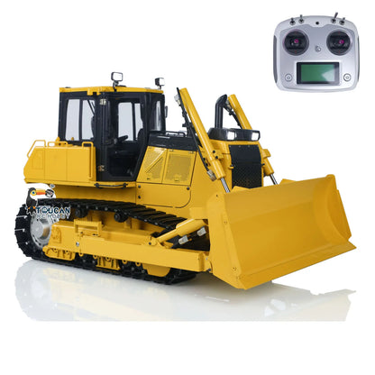 1/12 D65EX RC Metal Hydraulic Bulldozer Radio Controlled Heavy Machine Model Construction Car I6S Light Sound Finished Vehicle