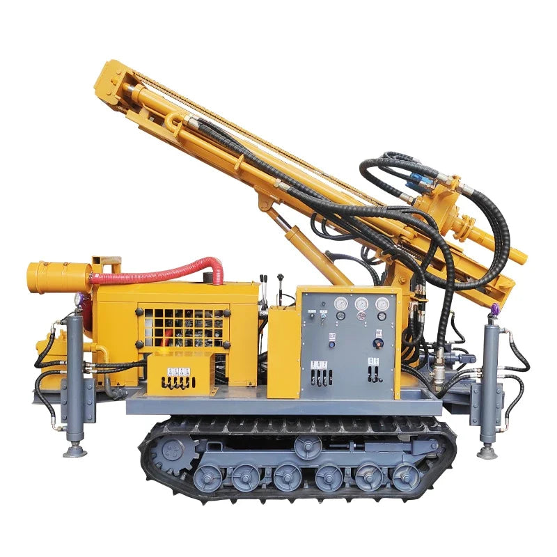 180 Meter Full Hydraulic Crawler Water Well Drilling Rig Diesel for Home Farm New Gearbox Pump Rock Drill Ore Home Use