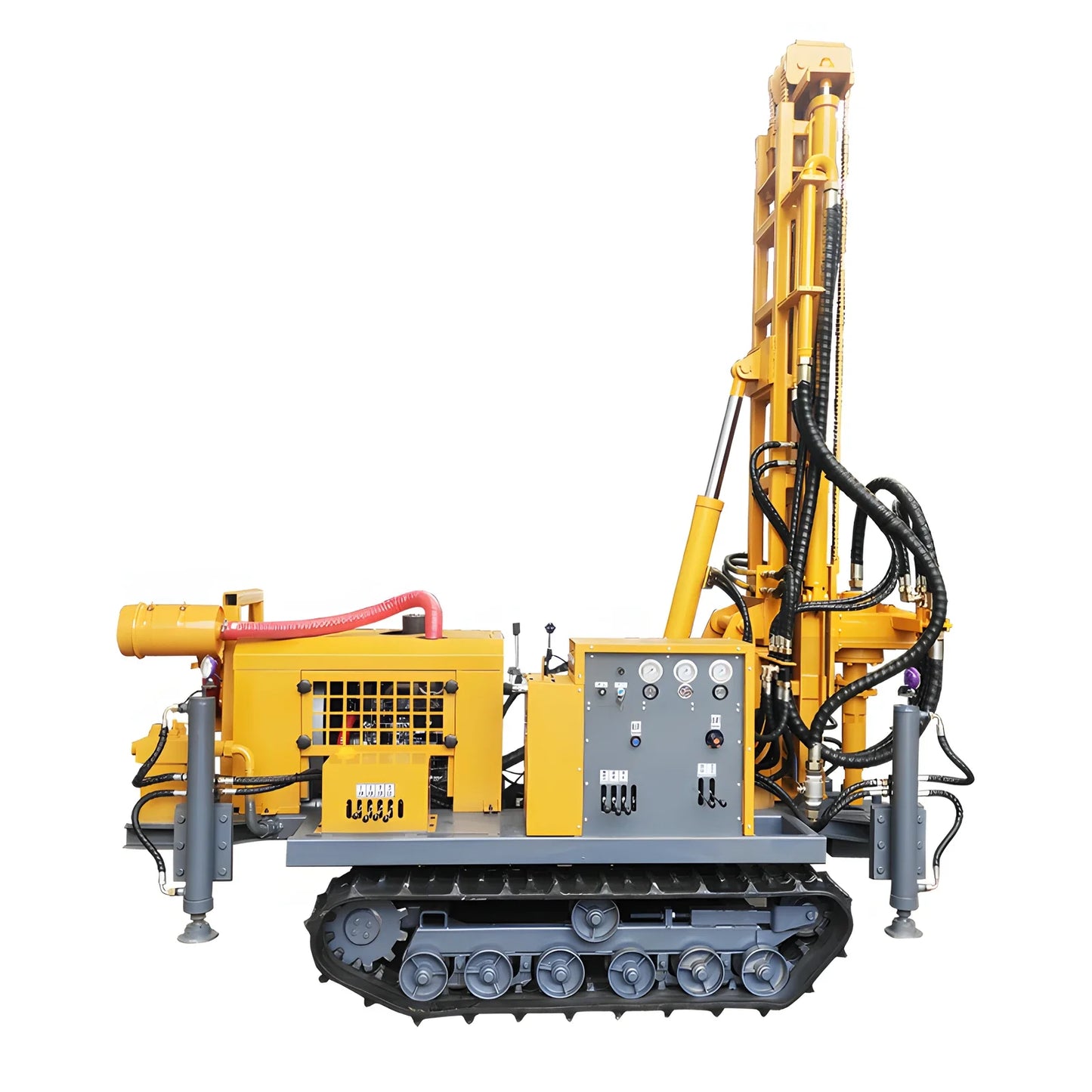 180 Meter Full Hydraulic Crawler Water Well Drilling Rig Diesel for Home Farm New Gearbox Pump Rock Drill Ore Home Use