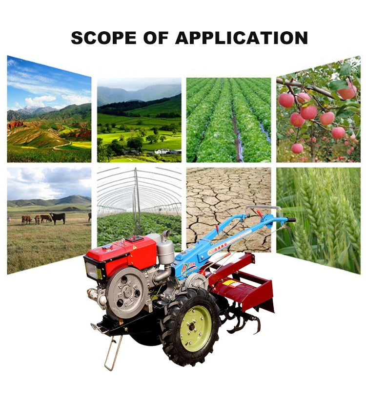 8hp12hp 15hp 18hp 20hp 22hp Farm mini diesel motocultor Power Tiller Two Wheel Mini Walking hand tractor prices for sale product