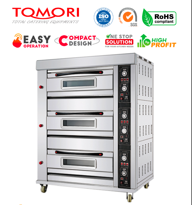 Gas Baking Oven 3 Deck Stage
