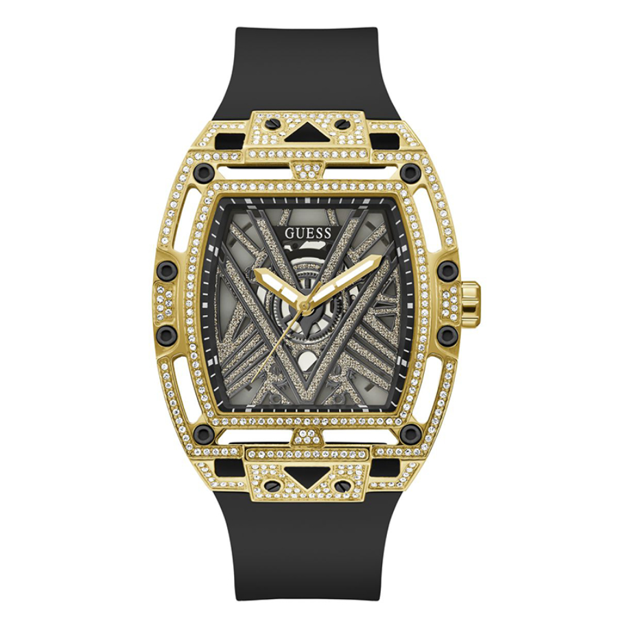 GUESS Gents Watch Legend Black Gold Tone - GW0564G1