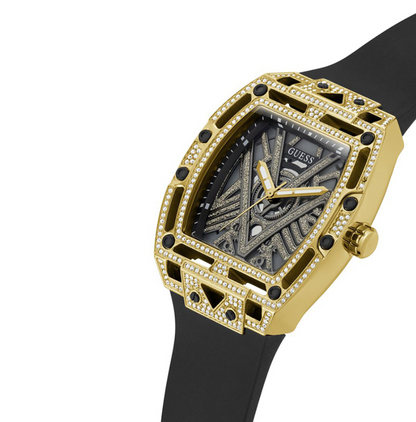 GUESS Gents Watch Legend Black Gold Tone - GW0564G1