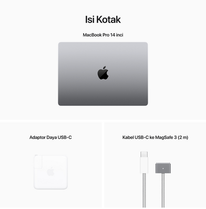 Apple MacBook Pro (14 inci, M2, 2023) 12 CPU, 19C GPU, 1TB, Space Grey