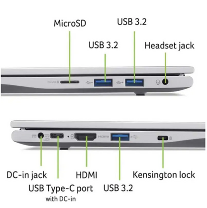 ACER LAPTOP ASPIRE LITE AL14-31P-C0G4 14" WUXGA INTEL N100 RAM 8GB STORAGE 512GB SSD INTEL UHD GRAPHICS WINDOWS 11