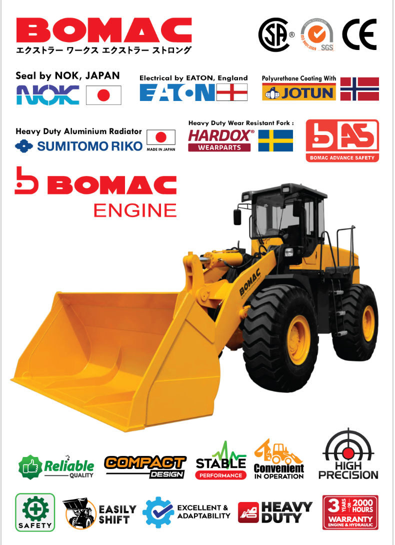 BOMAC Wheel Loader BWL52RZ ( 3 m3/Kubik)