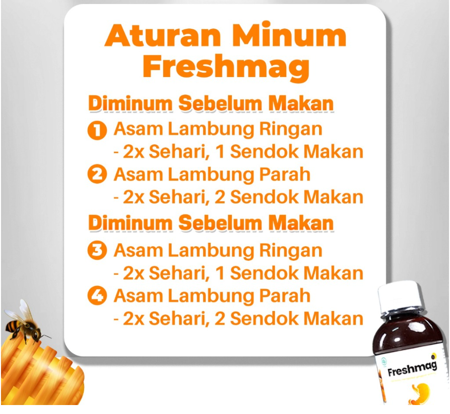 Madu Freshmag 5x Lebih Efektif Sembuhkan Asam Lambung , Maag dan Gerd