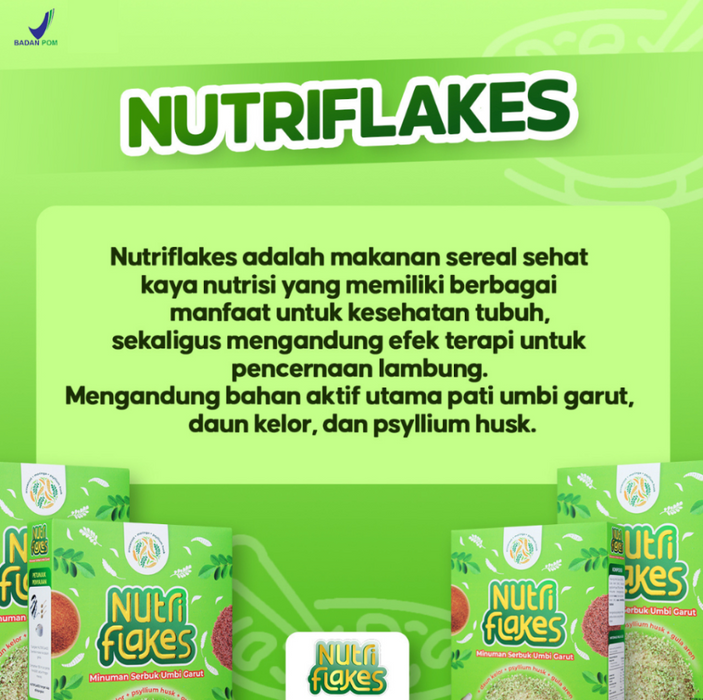 Nutriflakes Sereal Umbi Garut Asam Lambung - Ampuh Mengatasi Asam Lambung Gerd, Maag 1 Box