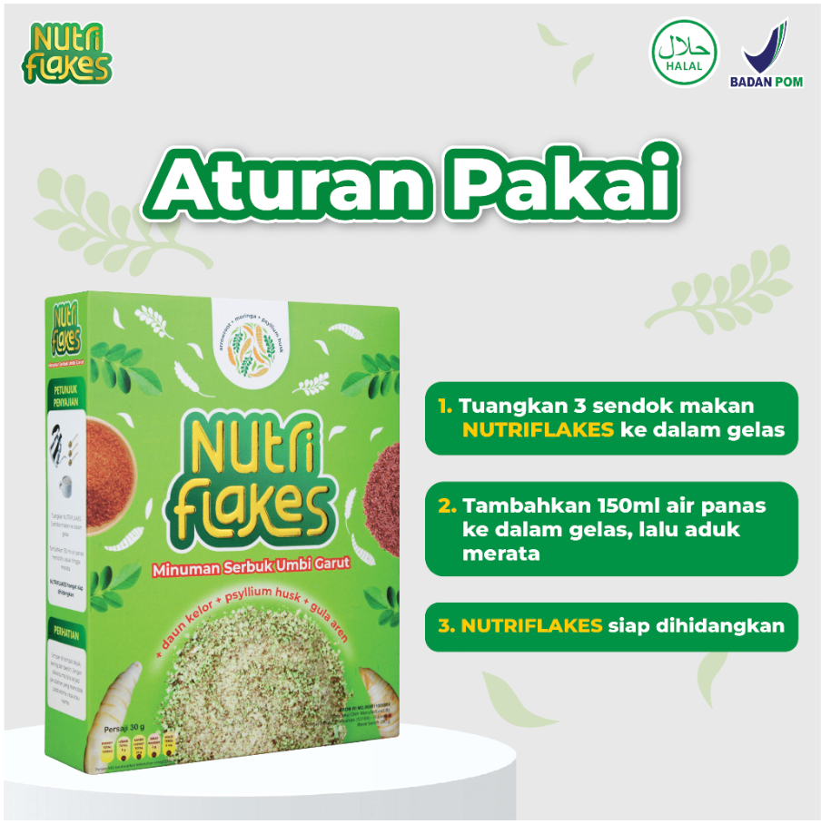 Nutriflakes Sereal Umbi Garut Asam Lambung - Ampuh Mengatasi Asam Lambung Gerd, Maag 1 Box