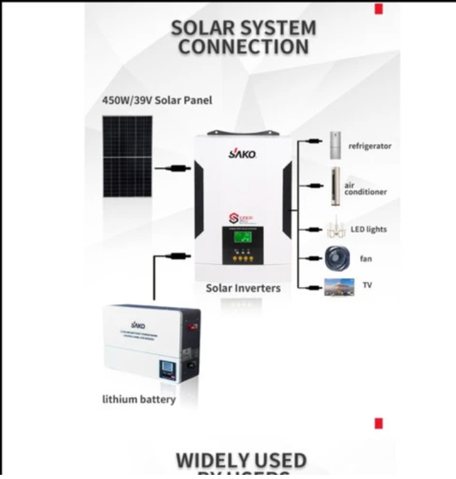 SAKO Hybrid Inverter 3500W - MPPT 100A Pure Sine Wave UPS 3.5KW 24V