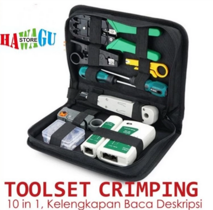 PAKET TOOLKIT NETWORK REPAIR TANG CRIMPING LAB TESTER RJ45 RJ11