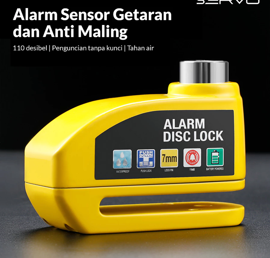 Gembok Motor Alarm Lock BG 1238 Gembok Cakram Sepeda Motor Alarm Disc Lock Kunci Alarm Gembok Motor Anti Maling