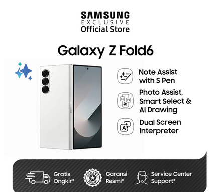 Samsung Galaxy Fold6 Online Exclusive, Smartphone AI, Smartphone Lipat, Android 14, One UI 6.1, Kamera 50MP