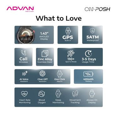 ADVAN Smartwatch On Posh GPS Smart Ai Waterproof