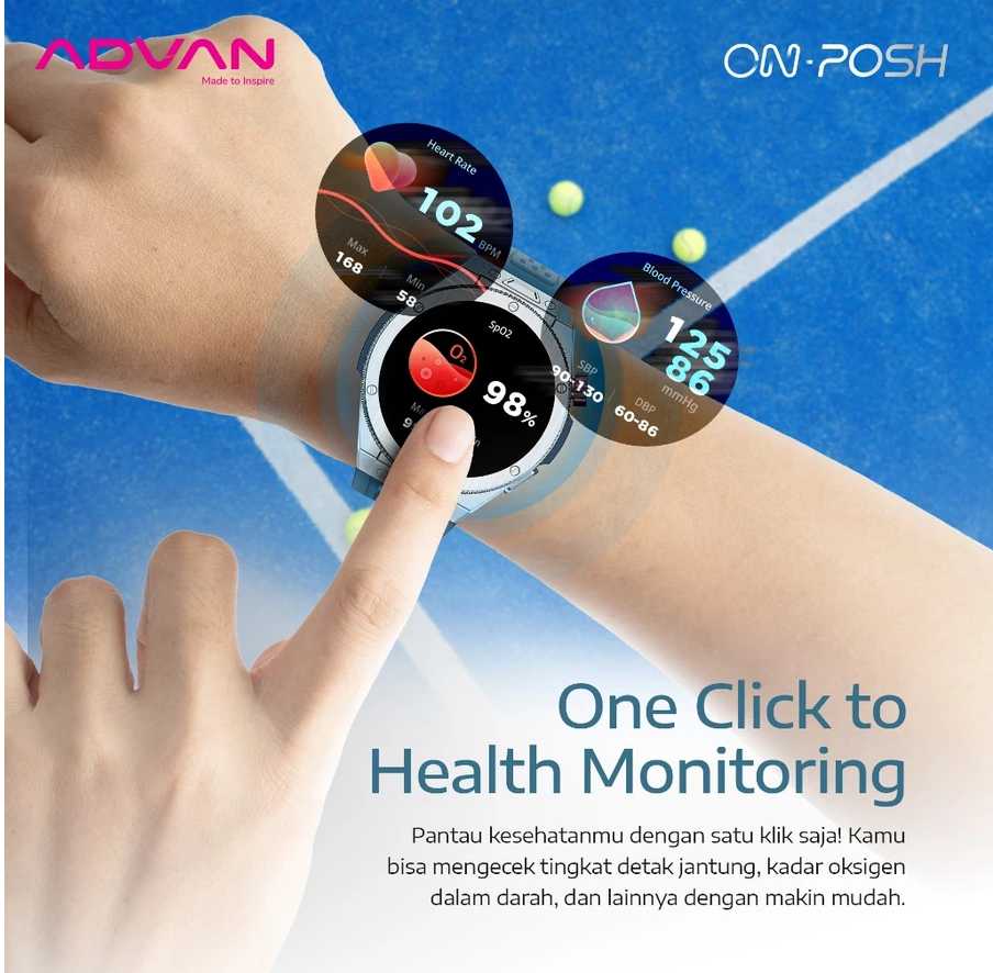 ADVAN Smartwatch On Posh GPS Smart Ai Waterproof