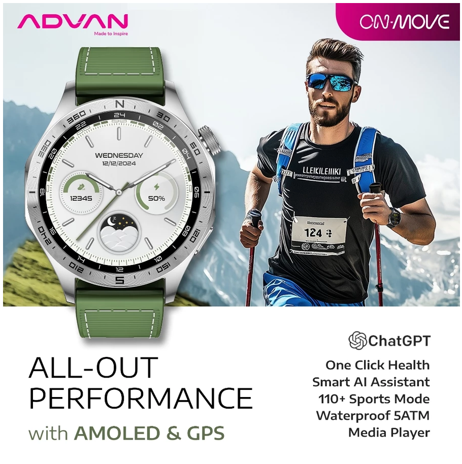 ADVAN Smartwatch On Move GPS Ai Waterproof