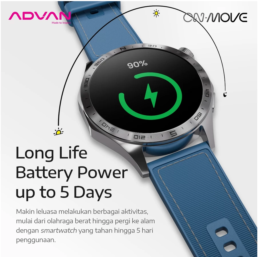 ADVAN Smartwatch On Move GPS Ai Waterproof