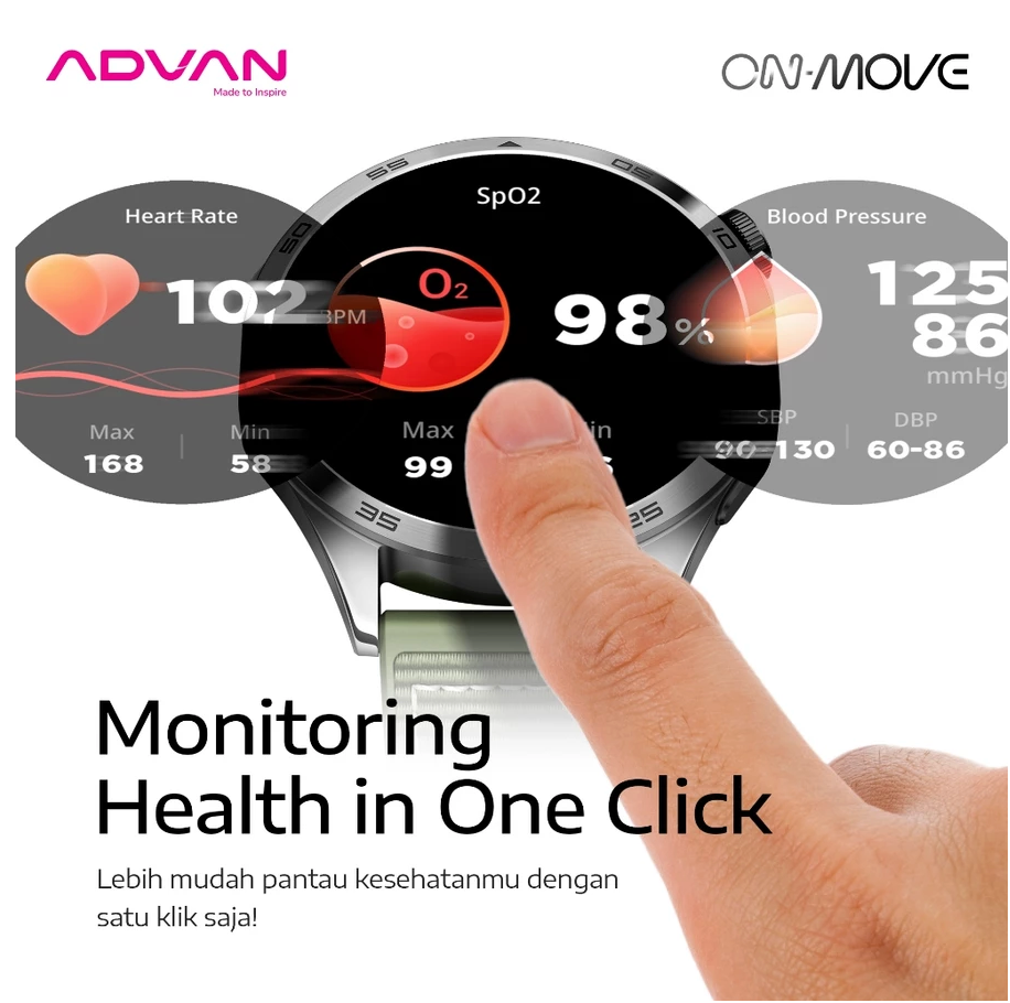 ADVAN Smartwatch On Move GPS Ai Waterproof