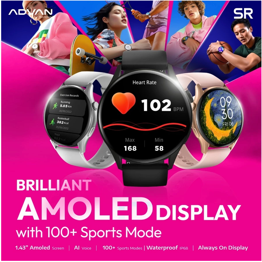 ADVAN Smartwatch SR Ai Waterproof IP68