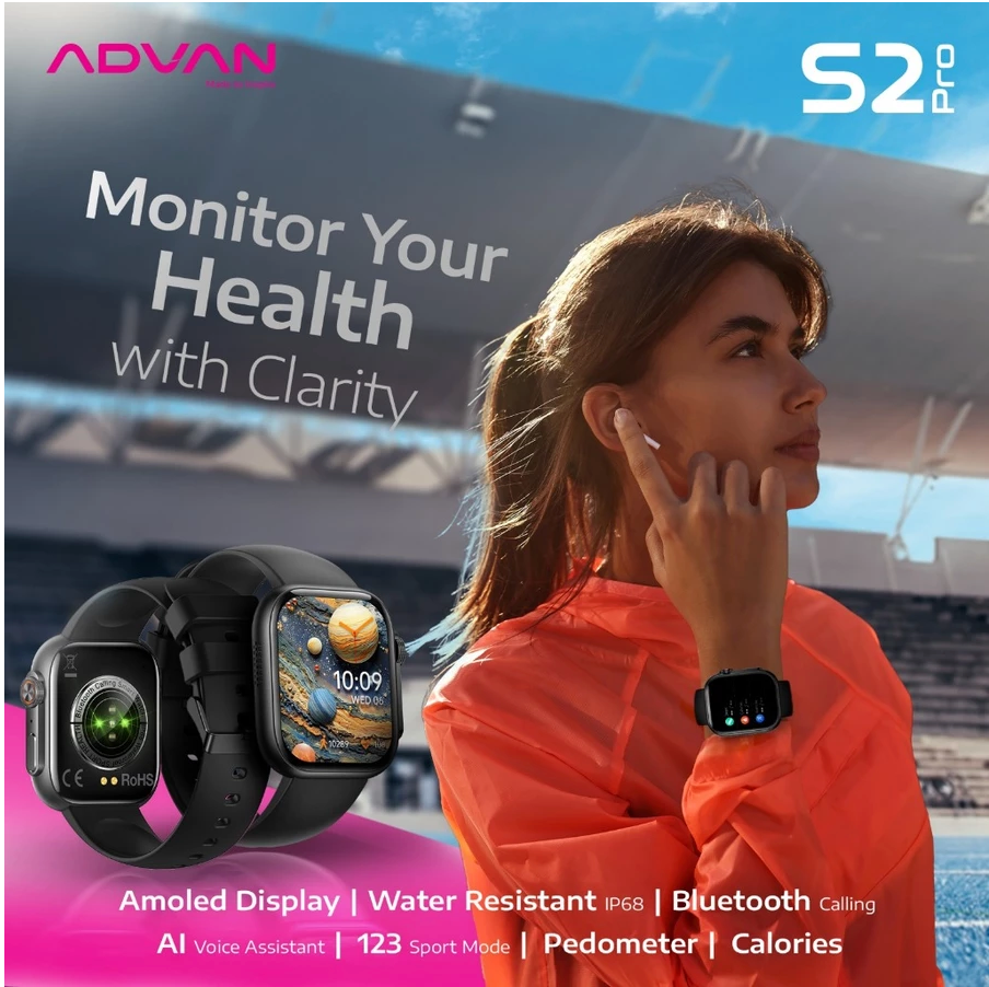 ADVAN Smartwatch S2 Pro AMOLED 1.95" Ai