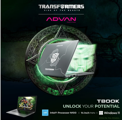 ADVAN Laptop TBook X Transformer | TbookN100 Intel N100 4Gb/128GB 14" HD Free Windows 11