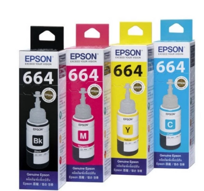 EPSON Tinta Cartidge T664 644 Original New Ink L100 L110 L120 L121 L200 L210 L220 L300 L310 L350 L360 L365 L380 L385 L1300