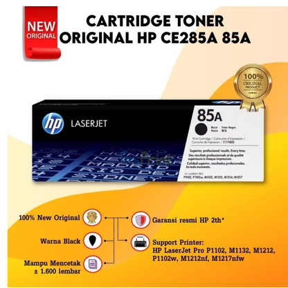 Toner HP 85A CE285A Original, Cartridge Printer HP P1102 M1212 M1217nfw