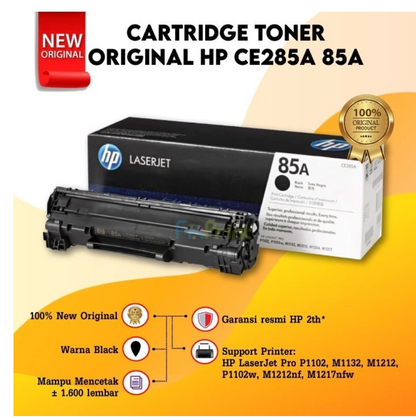 Toner HP 85A CE285A Original, Cartridge Printer HP P1102 M1212 M1217nfw