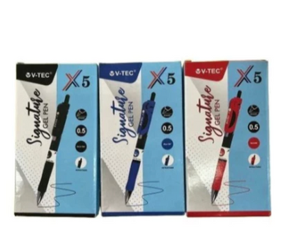 V Tec Ballpoint Pulpen Pena Gel Signature X5 0.5 mm (1Pack ISI 12) - Bolpen Gel pen Click