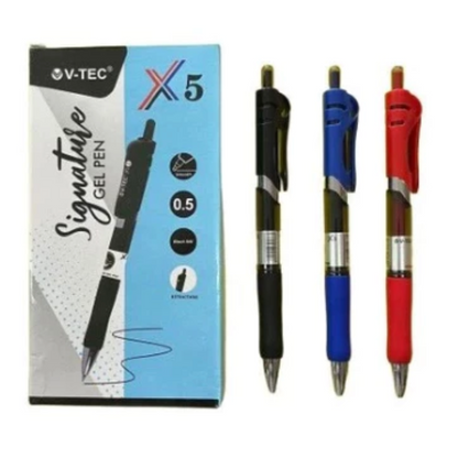 V Tec Ballpoint Pulpen Pena Gel Signature X5 0.5 mm (1Pack ISI 12) - Bolpen Gel pen Click