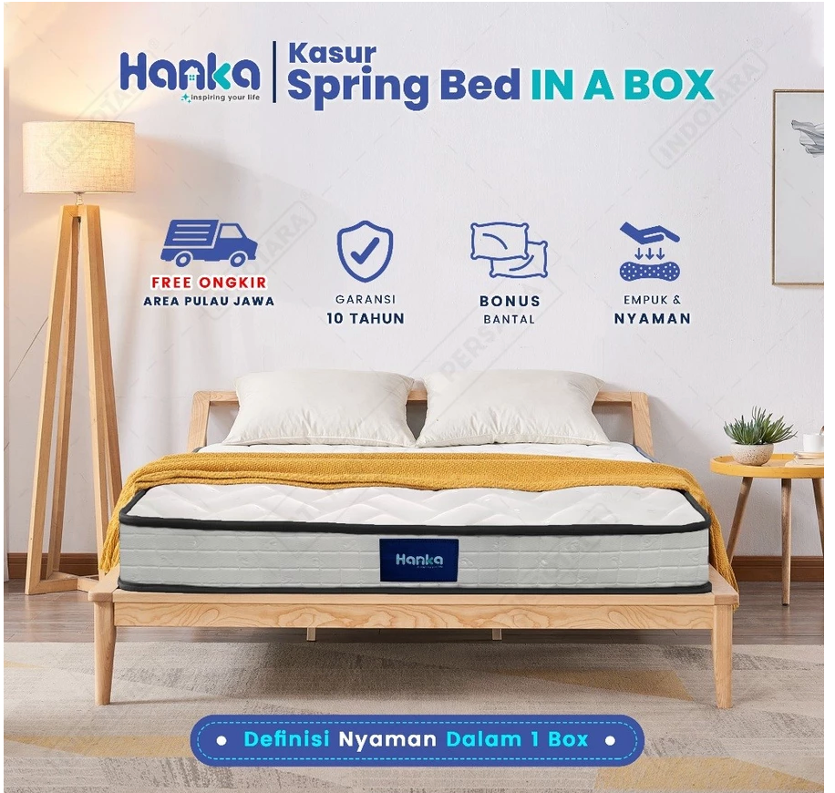 Kasur Spring Bed Tebal 21cm Empuk & Nyaman Free Bantal
