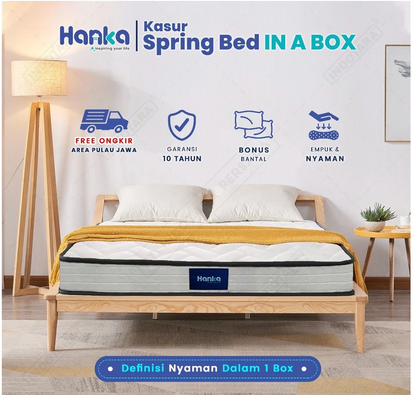 Kasur Spring Bed Tebal 21cm Empuk & Nyaman Free Bantal