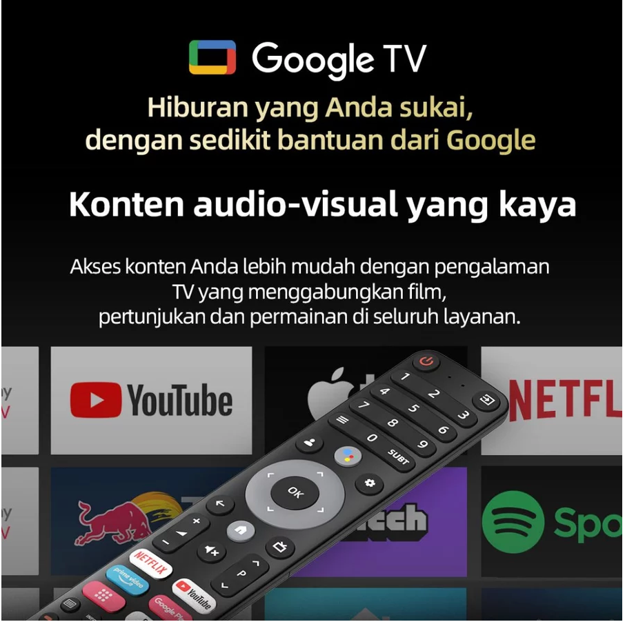 Google TV Changhong 43 Inch - 55 inch Smart TV 4K UHD-HDR10 DBX Dolby Audio Google Assistant Netflix Youtube Digital TV (U55G7N Pro)