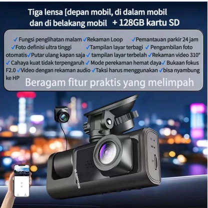 Dashcam Mobil 1920P Gratis 128GB Sistem Suara Cerdas WIFI Dan GPS Versi Night Vision Multifungsi Kamera Parkir