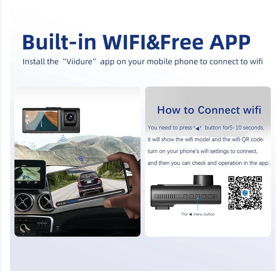 Dashcam Mobil 1920P Gratis 128GB Sistem Suara Cerdas WIFI Dan GPS Versi Night Vision Multifungsi Kamera Parkir