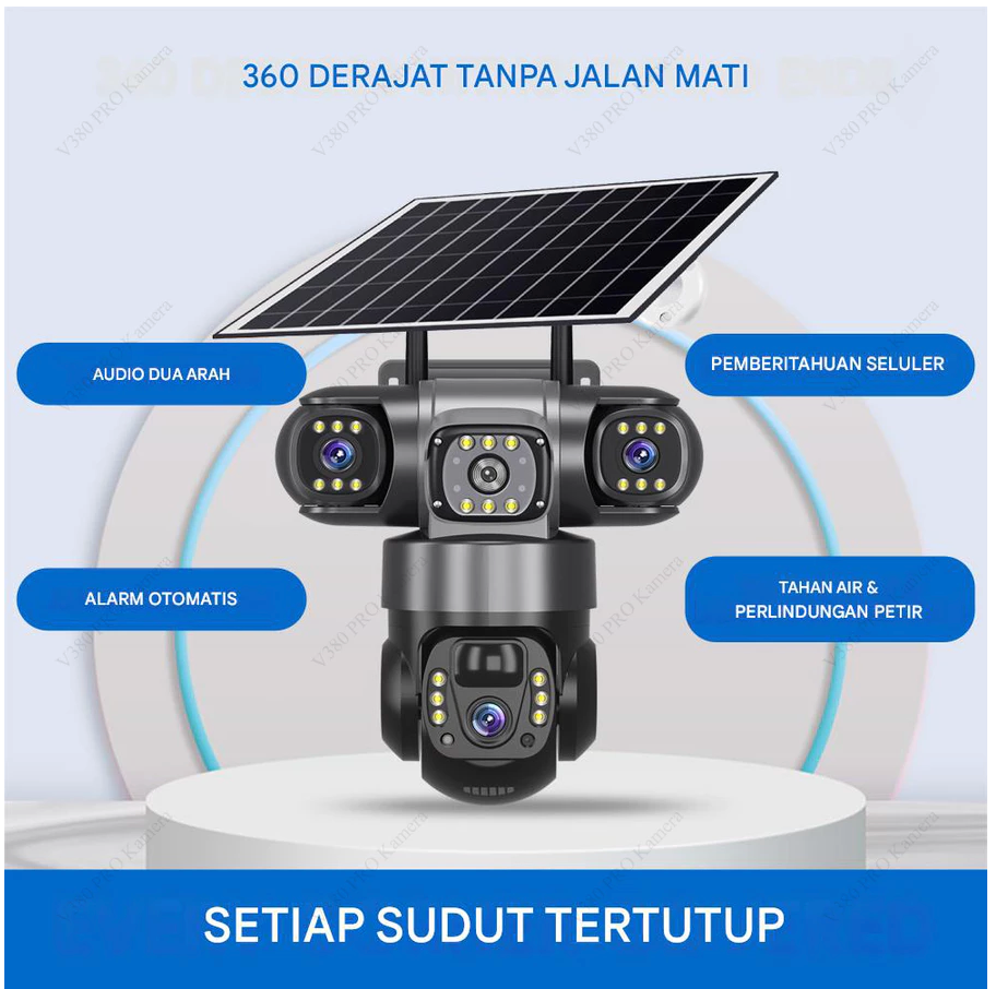 V380 Pro CCTV Surya Outdoor WIFI&4G Daya Tahan Baterai 14 Hari 10X Zoom Alarm Deteksi Manusia AI