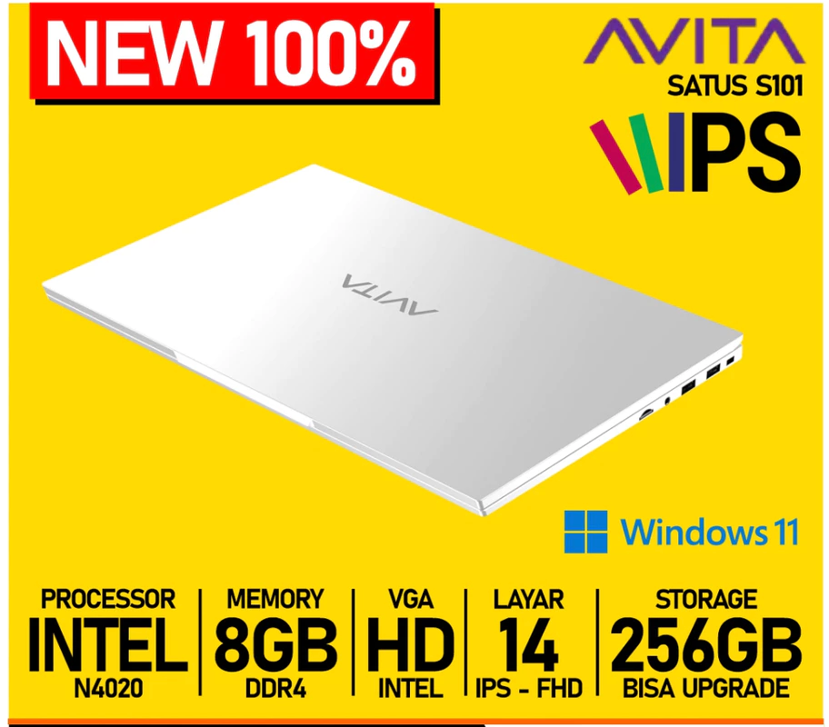 LAPTOP AVITA SATUS S101 INTEL CELERON N4020 M.2 SSD IPS 14.1" FHD INTEL HD GRAPHICS 600 W11