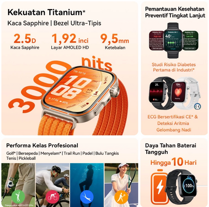 FIT 5 Pro HUAWEI WATCH | Titanium | Studi Risiko Diabetes & ECG | Sport