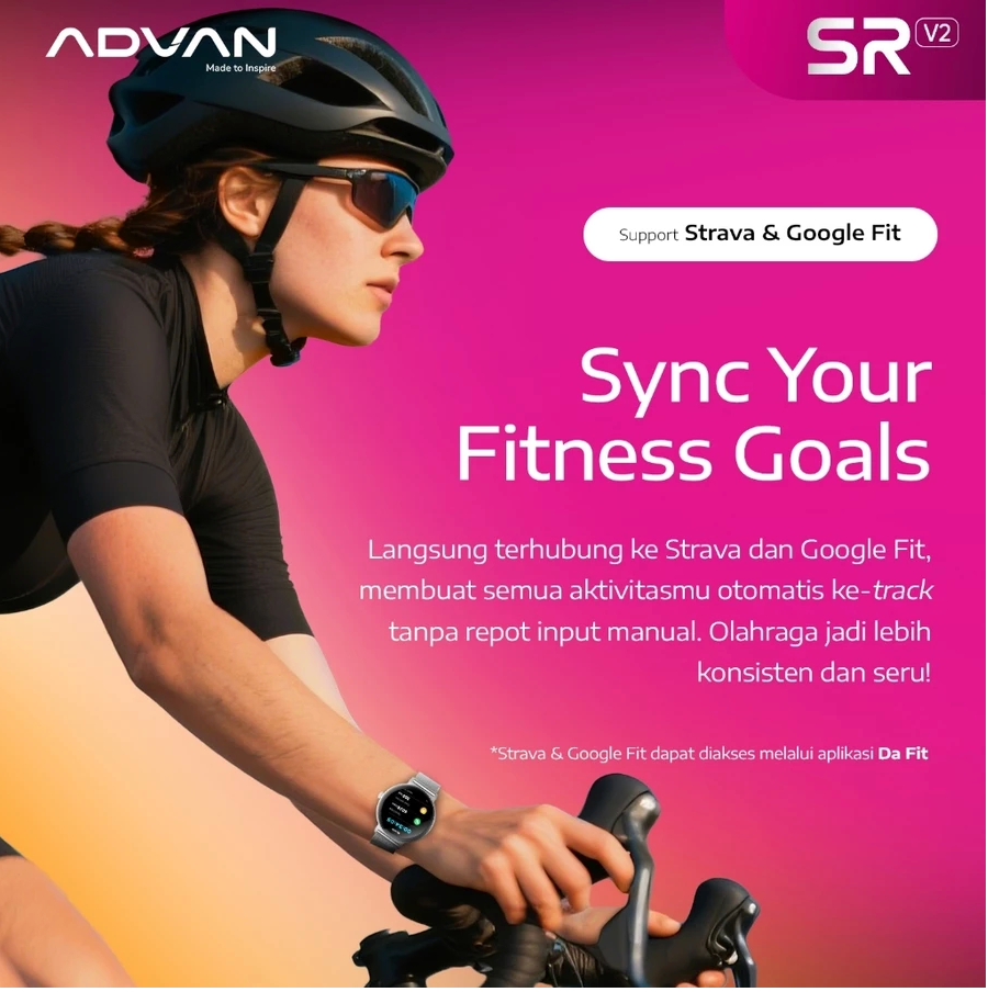 ADVAN Smartwatch SR V2 | AI Voice Assistant | Wireless Bluetooth Call | IP68 Waterproof