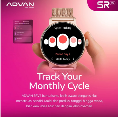 ADVAN Smartwatch SR V2 | AI Voice Assistant | Wireless Bluetooth Call | IP68 Waterproof
