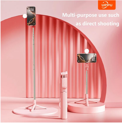 Tripod Bluetooth Remote with LED Fill Light, Adjustable Phone Stand for Vlog/Youtube/TikTok