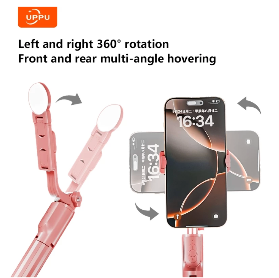 Tripod Bluetooth Remote with LED Fill Light, Adjustable Phone Stand for Vlog/Youtube/TikTok