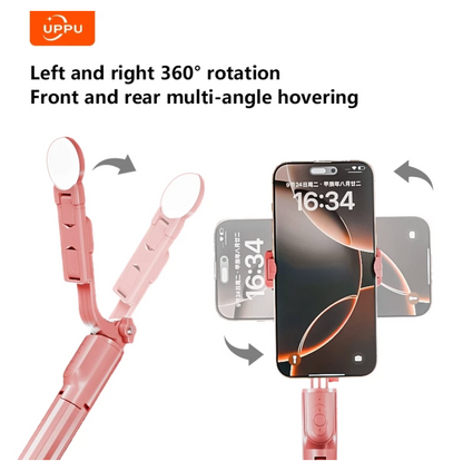Tripod Bluetooth Remote with LED Fill Light, Adjustable Phone Stand for Vlog/Youtube/TikTok