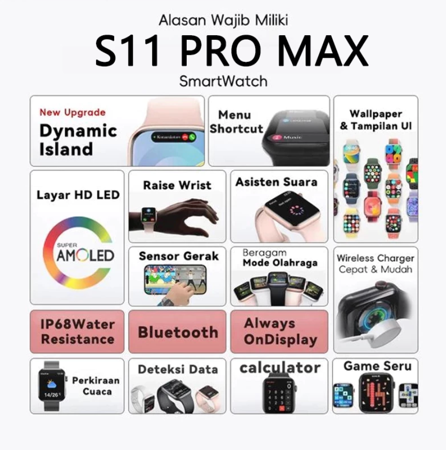 Kimio SmartWatch S11 Pro Max 1.9" HD AMOLED Display GPS NFC Waterproof IP68 Bluetooth
