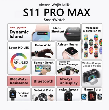 Kimio SmartWatch S11 Pro Max 1.9" HD AMOLED Display GPS NFC Waterproof IP68 Bluetooth