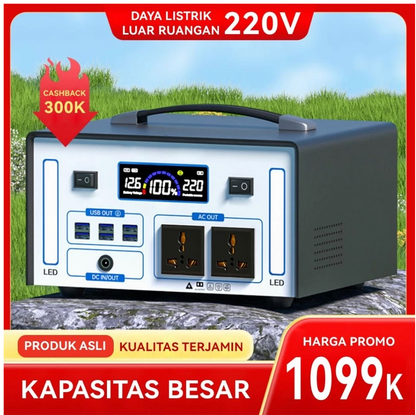 Genset Listrik Mini Portable Power Station Outdor camping 220V 400W/500W/800W/1200W/1700W