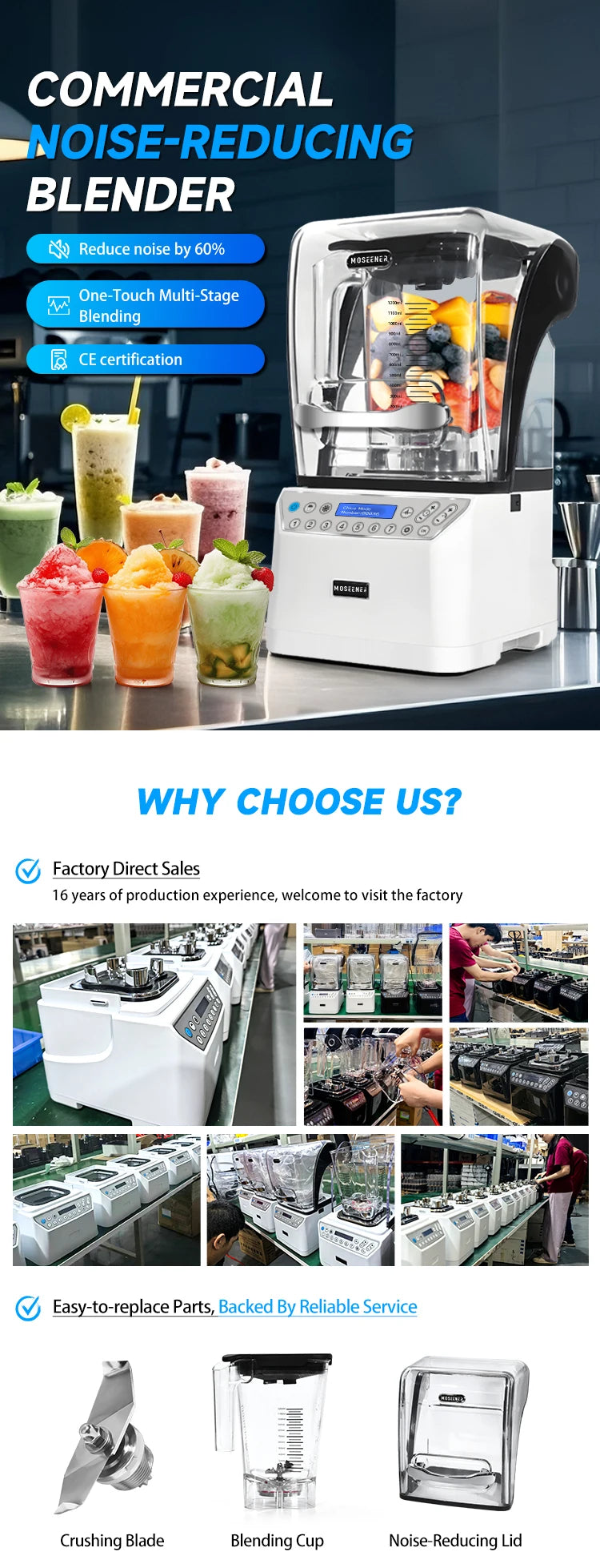 Moseener 2L Large Capacity Commercial FOOD Fruit Juicer Mixer Grinder Heavy  Machine Portable Ice Smoothie Blenders