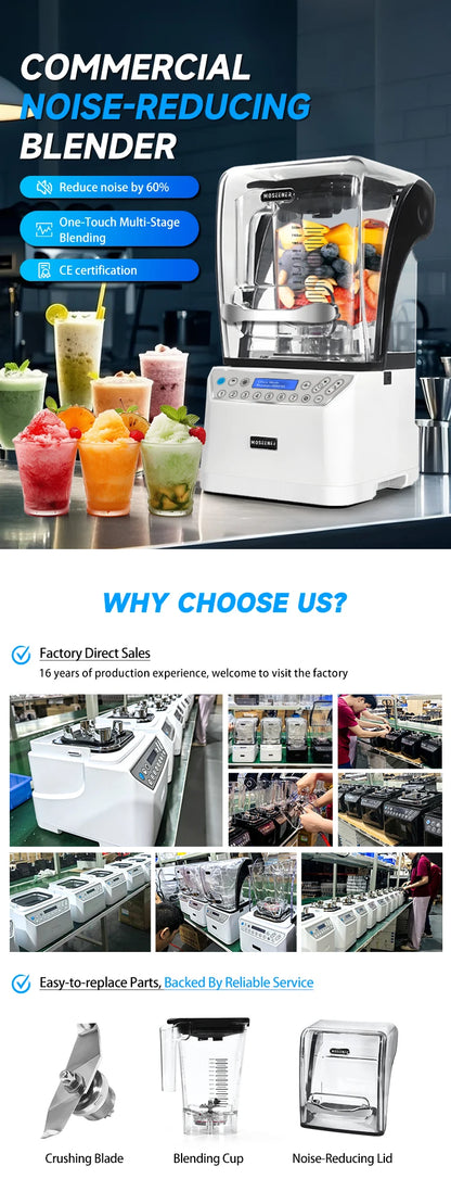 Moseener 2L Large Capacity Commercial FOOD Fruit Juicer Mixer Grinder Heavy  Machine Portable Ice Smoothie Blenders